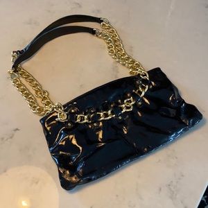 Goldenbleu Black and Gold Patent Leather Purse